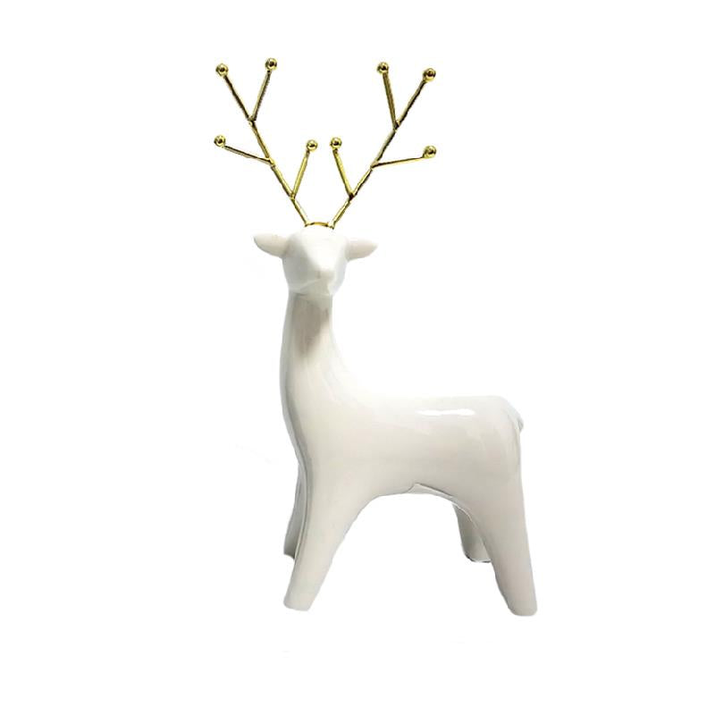 SMALL WHITE AND GOLD REINDEER / K49463