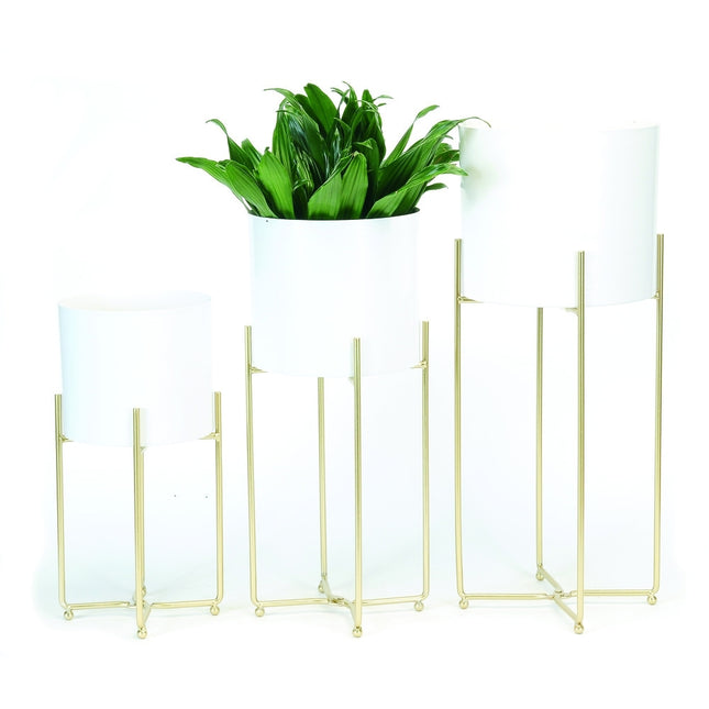 WHITE & GOLD PLANTERS / B535 *