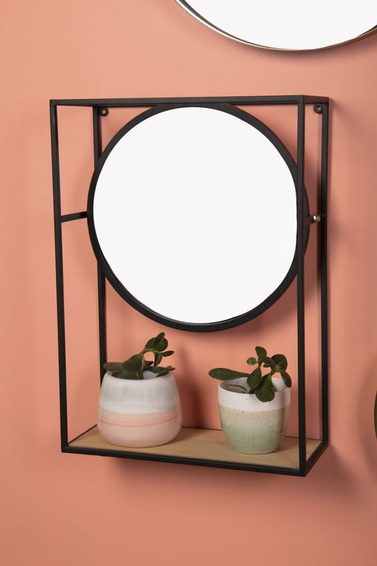 SINGLE WALL SHELF WITH MIRROR / B538