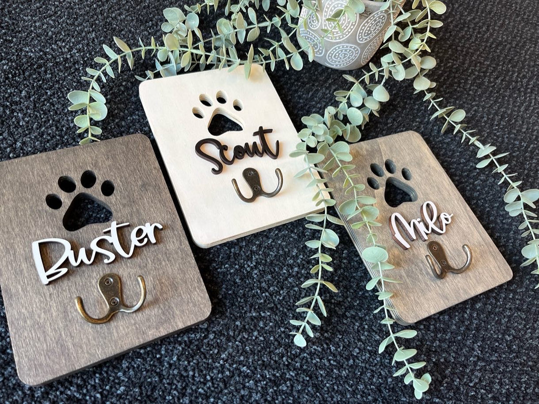 PAW CUTOUT LEASH HOLDERS