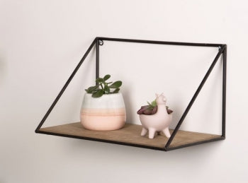 WOOD & METAL TRIANGLE SHELF / B8850 *