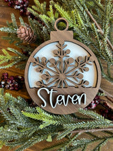 Load image into Gallery viewer, SNOWFLAKE NAME ORNAMENT
