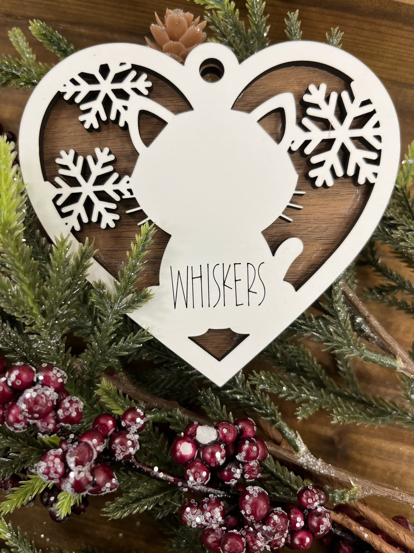 PERSONALIZED SNOWFLAKE HEART ORNAMENT