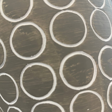 GREY & WHITE PATTERNED POT / S101 *