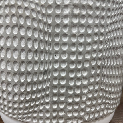 PATTERNED CEMENT FLOWER POT / S69 *
