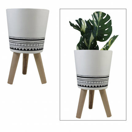 DESIGNER WHITE PLANTER / S107 *