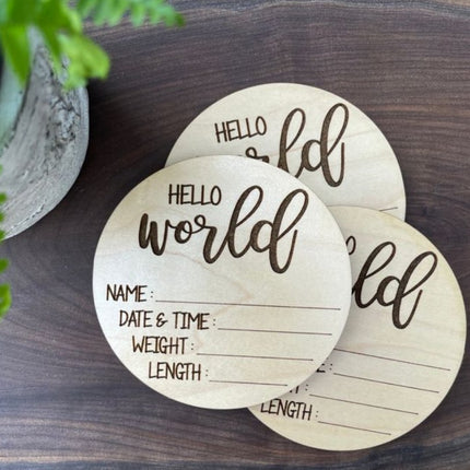 HELLO WORLD BABY ANNOUNCEMENT