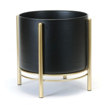 LARGE BLACK FLOOR PLANTER / B9473 *