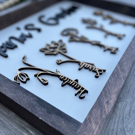 FLOWER GARDEN FRAMED SIGN