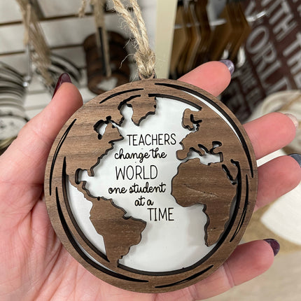 GLOBE TEACHER ORNAMENT
