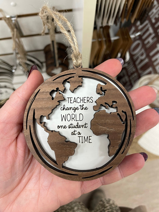 GLOBE TEACHER ORNAMENT