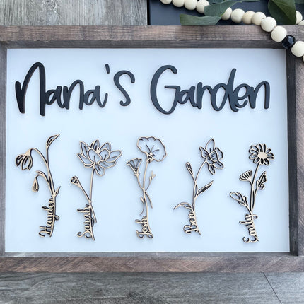 FLOWER GARDEN FRAMED SIGN