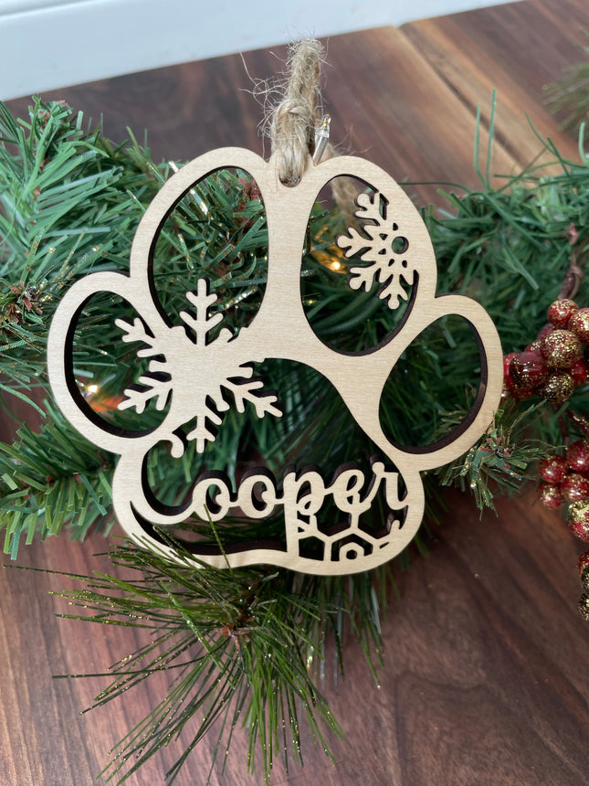 SNOWFLAKE PET PAW ORNAMENT