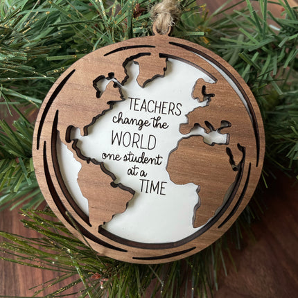GLOBE TEACHER ORNAMENT