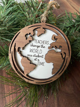 Load image into Gallery viewer, GLOBE TEACHER ORNAMENT
