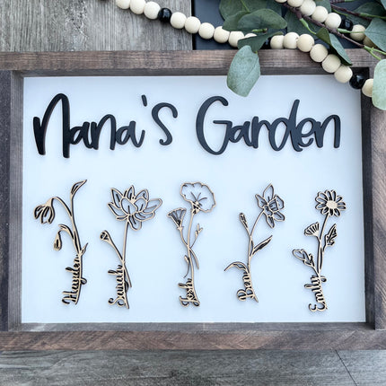 FLOWER GARDEN FRAMED SIGN