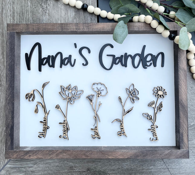 FLOWER GARDEN FRAMED SIGN