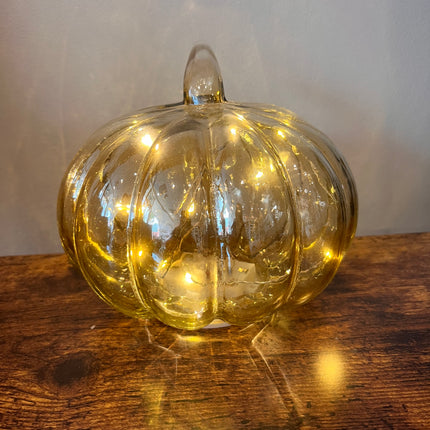 GLASS PUMPKIN - LIGHT UP