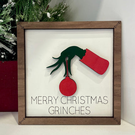 MERRY CHRISTMAS GRINCHES / 6" SHELF FRAMED