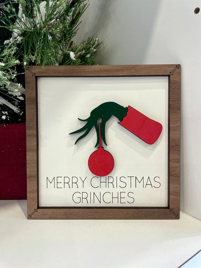 MERRY CHRISTMAS GRINCHES / 6" SHELF FRAMED