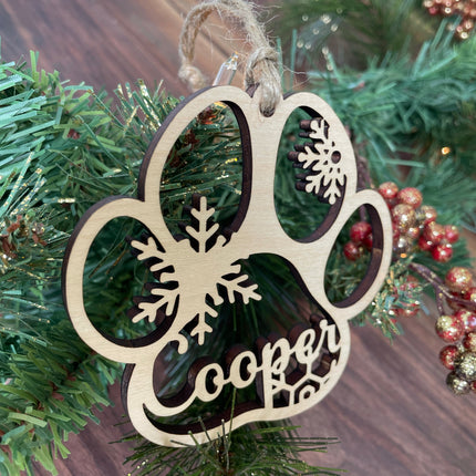 SNOWFLAKE PET PAW ORNAMENT