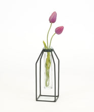 Load image into Gallery viewer, LARGE SQUARE BLACK WIRE BUD VASE / B8814
