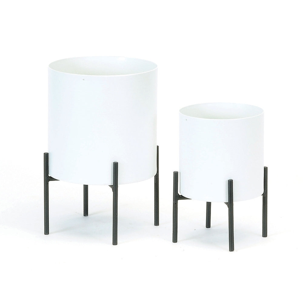 BLACK & CREAM PLANTER STANDS / B534